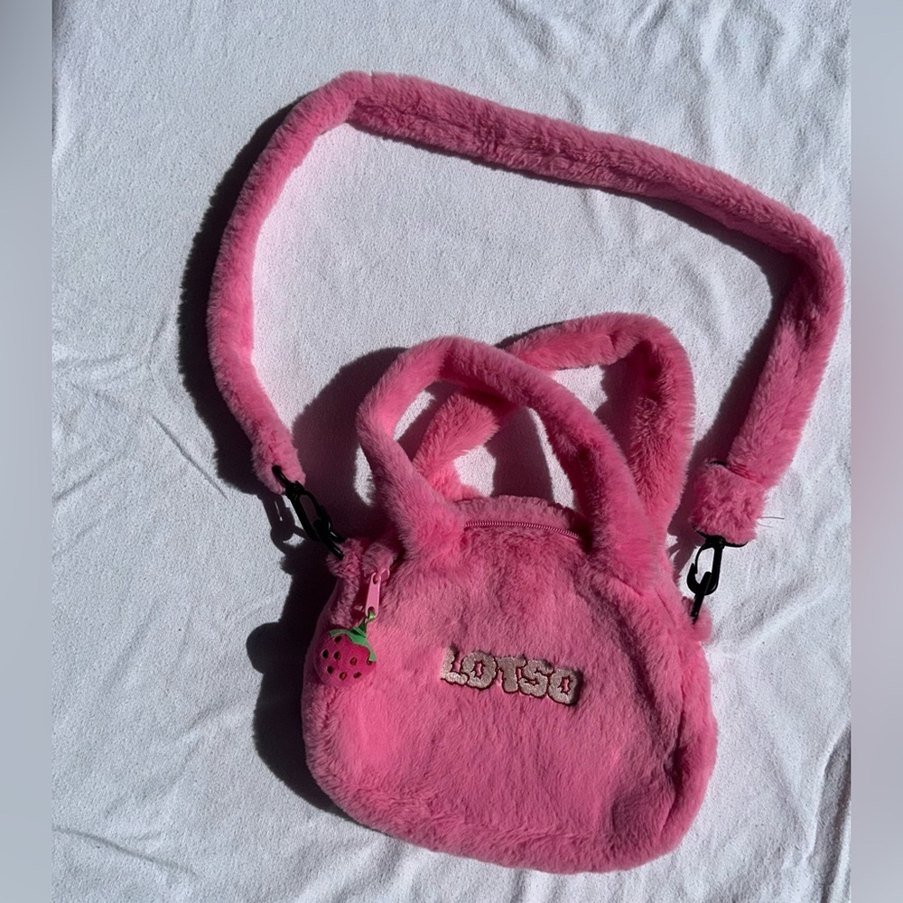 PLUSH LOTSO Bear Crossbody Purse | Pink Shoulder Bag - Picture 2 of 2